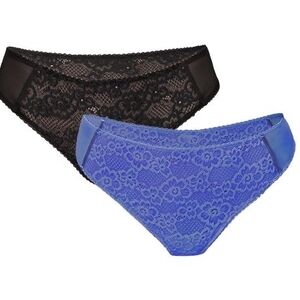 Brand New 2 Pack Of PARADE Lace Trim Black and Blue Panties XXXL